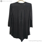 Split-Neck Tunic Blouse with Roll-Tab Sleeves