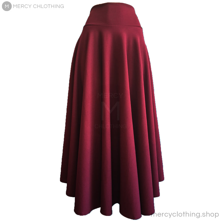 High-Waisted A-Line Flare Maxi Skirt