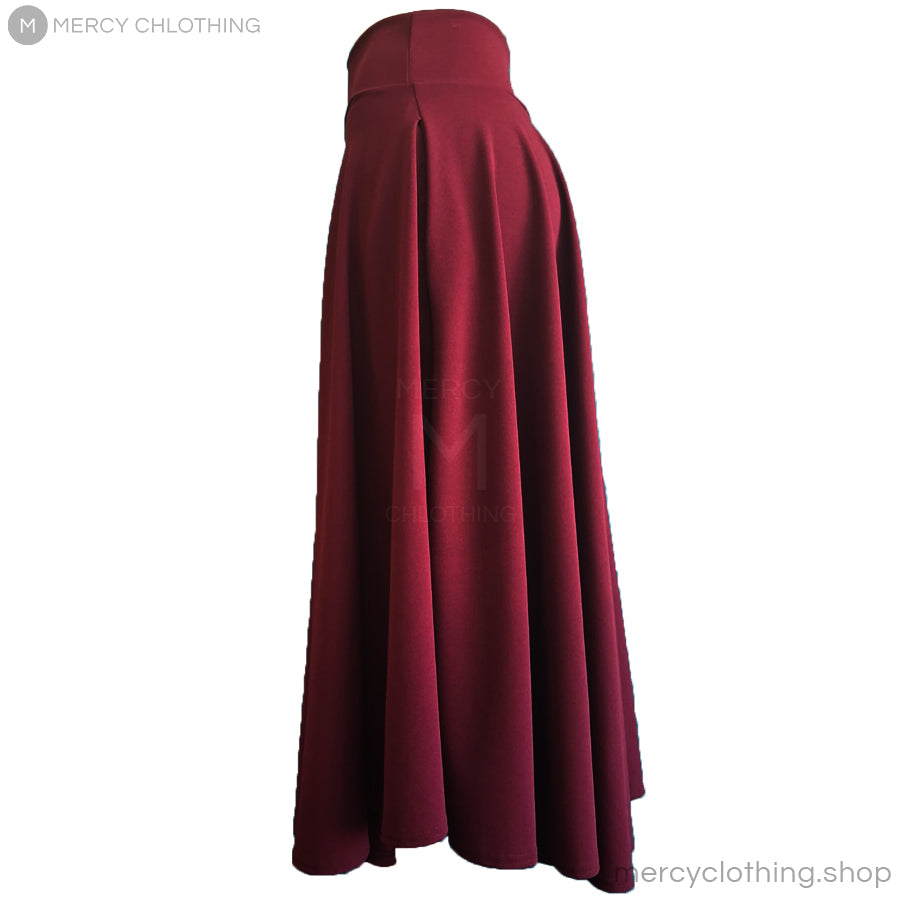 High-Waisted A-Line Flare Maxi Skirt