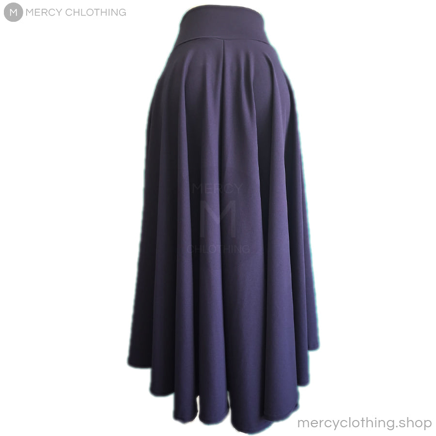 High-Waisted A-Line Flare Maxi Skirt