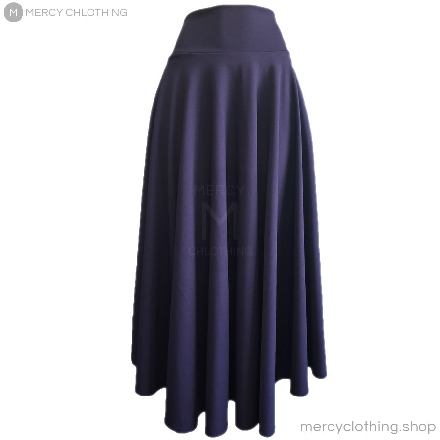 High-Waisted A-Line Flare Maxi Skirt