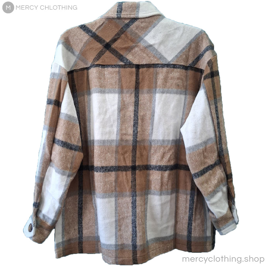 Plaid Flannel jacket (Plus Size)