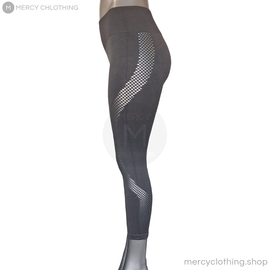 High-Waisted Mesh Cutout Capri Leggings