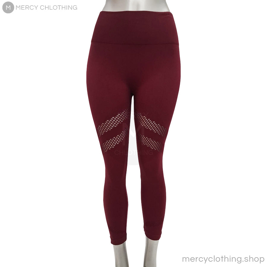 High-Waisted Mesh Cutout Capri Leggings