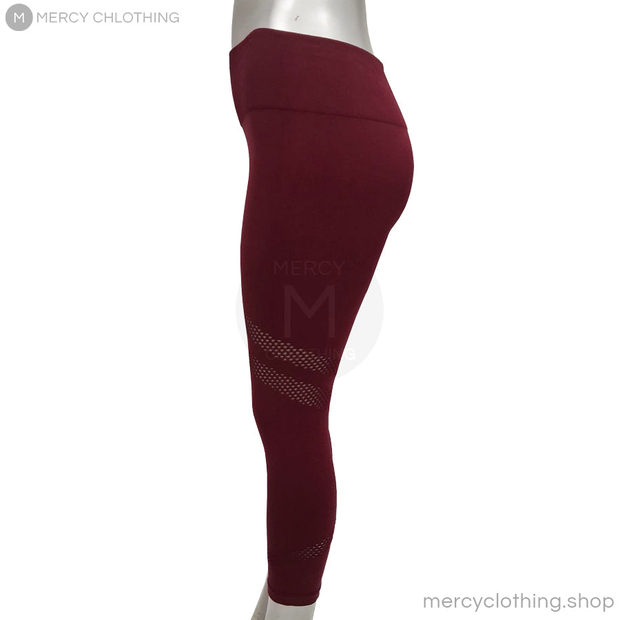 High-Waisted Mesh Cutout Capri Leggings