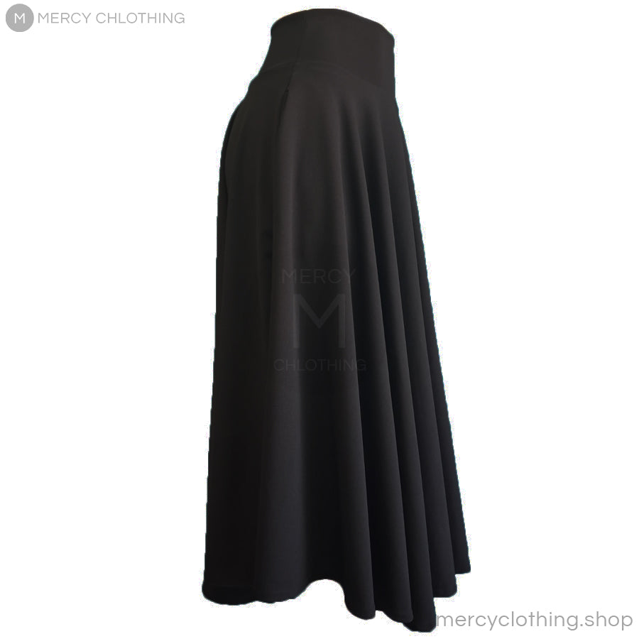 High-Waisted A-Line Flare Maxi Skirt