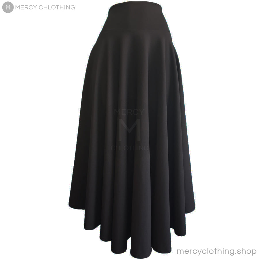 High-Waisted A-Line Flare Maxi Skirt