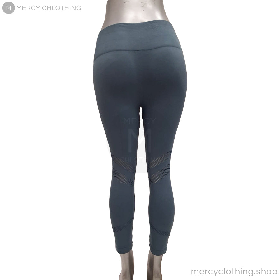 High-Waisted Mesh Cutout Capri Leggings