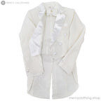 Boy's Formal White Tailcoat Tuxedo Suit 4-Piece Set (White)