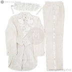Boy's Formal White Tailcoat Tuxedo Suit 4-Piece Set (White)
