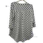 Split-Neck Tunic Blouse with Roll-Tab Sleeves